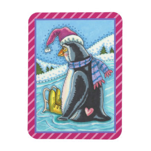KALTER BODEN WARMES HERZ PINGUIN WEIHNACHTEN MAGNE MAGNET