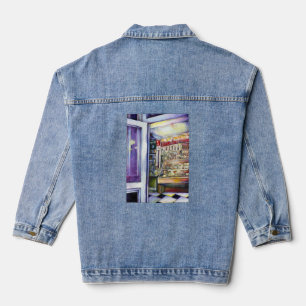 Kalter Brei in einem heißen Deli Jeansjacke
