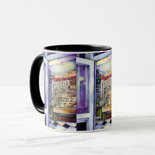 Kalter Brei in einem heißen Deli Tasse (Vorderseite Links)