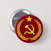 Kalter Kriegs-kommunistische Flaggen-runder Knopf Button (Vorne & Hinten)