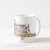 Kalter Kriegs-Wort-Wolke Kaffeetasse (VorderseiteRechts)
