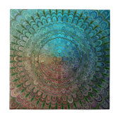 Kalter MetallBlumeMandala Fliese (Vorderseite)