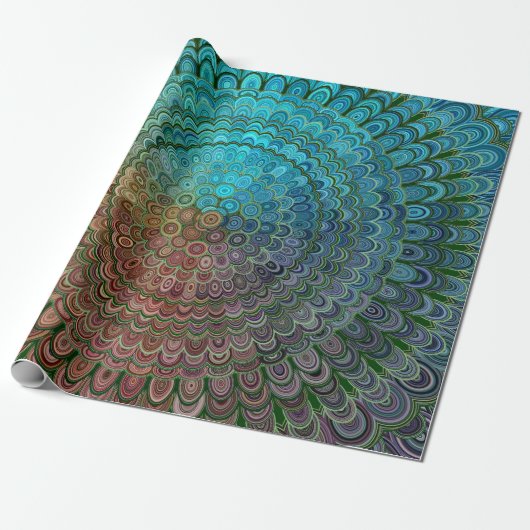 Kalter MetallBlumeMandala Geschenkpapier (Ungerollt)
