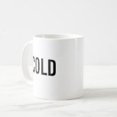 Kalter minimalistischer weißer Becher Kaffeetasse (Vorderseite Links)
