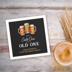 Kalter mit dem Alten Bier 50. Geburtstag Serviette
