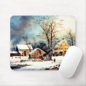 Kalter schneebedeckter Morgen Mousepad (Mit Mouse)