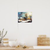 Kalter schneebedeckter Morgen Poster (Küche)