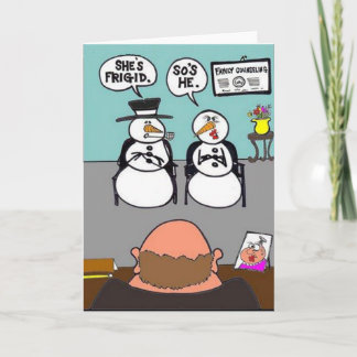 Kalter Schneemann Feiertagskarte