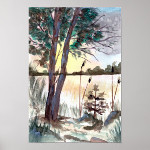 Kalter See im Winter Poster