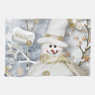 Kalter Winter-Schneemann Handtuch