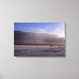 Kalter Wintermorgen Esthwai Water England Leinwanddruck