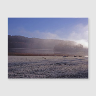 Kalter Wintermorgen Esthwai Water England Magnetkarte