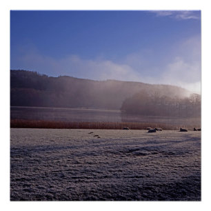 Kalter Wintermorgen Esthwai Water England Poster