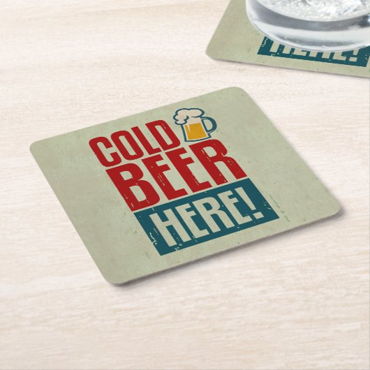 Kaltes Bier Rechteckiger Pappuntersetzer (angewinkelt)