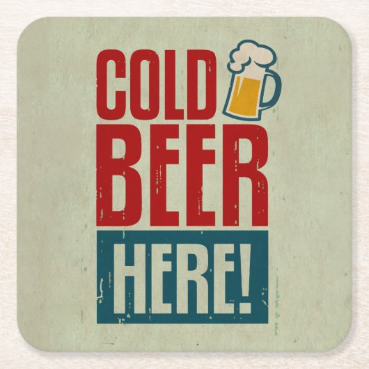Kaltes Bier Rechteckiger Pappuntersetzer (Vorderseite)