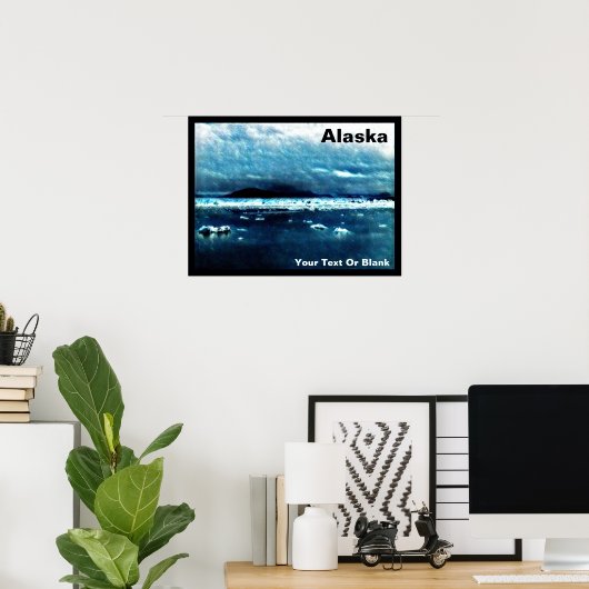 Kaltes Blaues Meer Poster (Heimbüro)