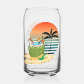 Kaltes Getränk, heißer Strand Dosenglas (Vorderseite)