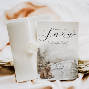 Kaltes Outdoor Winterwald Neutrale Babydusche Dankeskarte