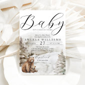 Kaltes Outdoor Winterwald Neutrale Babydusche Einladung