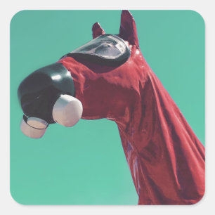 kaltes Pferd Quadratischer Aufkleber