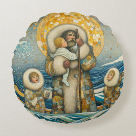 "Kaltes Wasser, starker Guide" Rundkissen Rundes Kissen