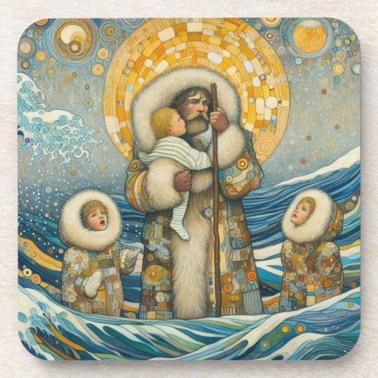 "Kaltes Wasser, starker Leitfaden" Untersetzer aus (Vorderseite)