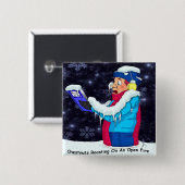Kaltes Weihnachtslied Sänger Button (Vorne & Hinten)