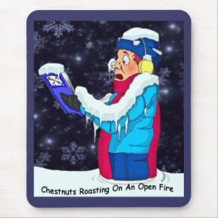 Kaltes Weihnachtslied Sänger Mousepad