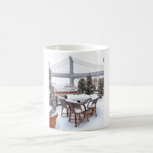 Kaltes Wetter, gemütliche Aussichten und Schneetag Kaffeetasse