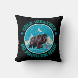 Kaltes Wetter, kein Problem hier! Wooly Mammoth Fu Kissen
