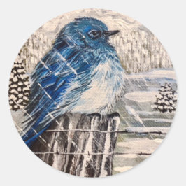 Kaltgebirge Bluebird Runder Aufkleber