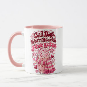 Kaltherzige rosa Latte Weihnachten Tasse
