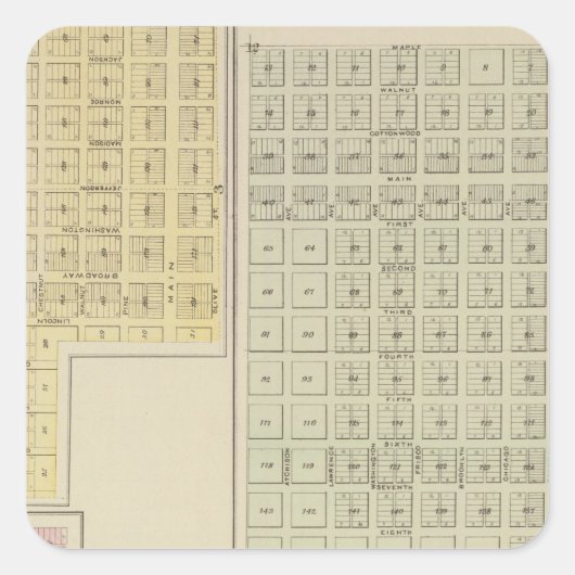 Kaltwasser, Schutz, Avilla, Kansas Quadratischer Aufkleber (Vorderseite)