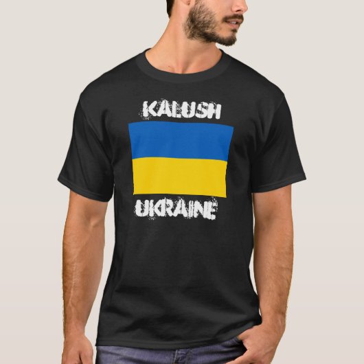 Kalush, Ukraine mit ukrainischer Flagge T-Shirt (Vorderseite)