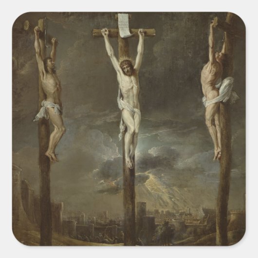 Kalvarien Quadratischer Aufkleber (Vorderseite)