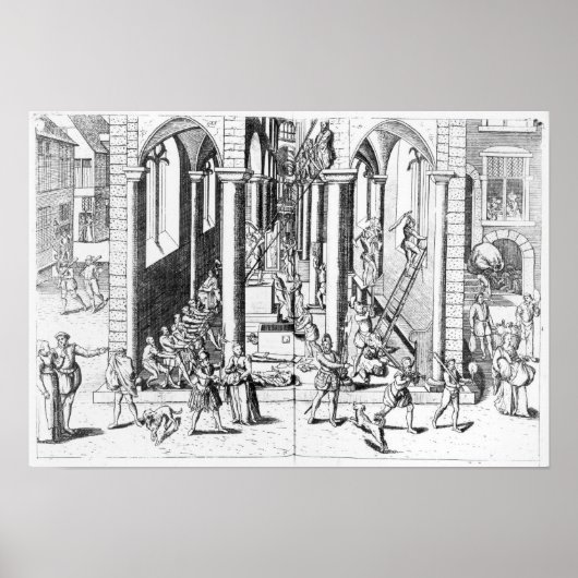 Kalvinisten zerstören Statuen Poster (Vorne)