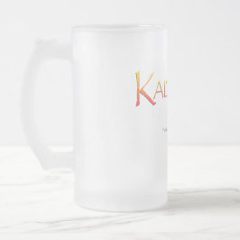 Kalypso buntes Logo mit Mattglas Bierglas