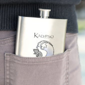 Kalypso Kane, der in Blau surft Flachmann (Beispiel)