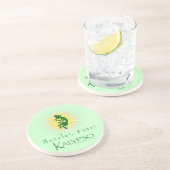 Kalypso Kane gelber Sonnendurchbruch Sandstein Untersetzer (Seite)