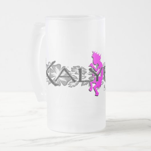 Kalypso Kane Insel mit Blumen Mattglas Bierglas (Vorderseite Links)