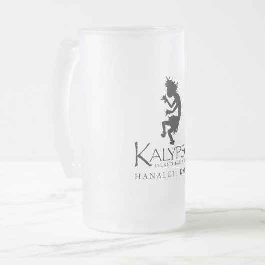 Kalypso Kane Logo im Schwarzen Mattglas Bierglas (Vorderseite Links)
