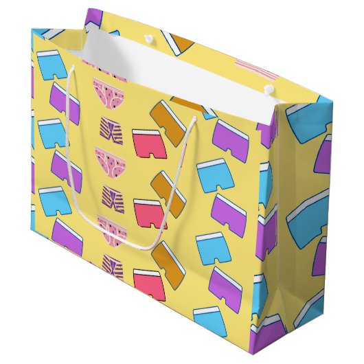 Kalzonez-Muster Große Geschenktüte (Vorderseite Schrägansicht)