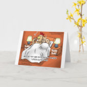 Kam das Huhn oder das Ei zuerst? Lustige Geschenke Karte (Gelbe Blume)