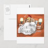 Kam das Huhn oder das Ei zuerst? Lustige Geschenke Postkarte (Vorne/Hinten)
