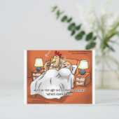 Kam das Huhn oder das Ei zuerst? Lustige Geschenke Postkarte (Stehend Vorderseite)