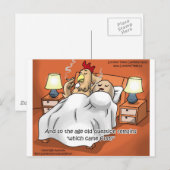 Kam das Huhn oder das Ei zuerst? Lustige Geschenke Postkarte (Vorne/Hinten)