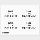 Kam, sah, machte es seltsam – Sticker (Blatt)