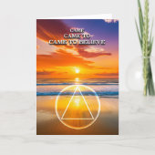 Kam zu glauben OM Slogan Beach bei Sunrise Karte (Vorderseite)