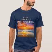 Kam zu glauben OM Slogan Beach bei Sunrise T-Shirt (Vorderseite)