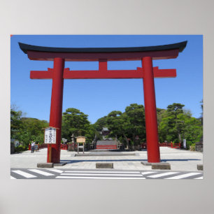 Kamakura Haupteingang Tsurugaoka Hachimangu Poster